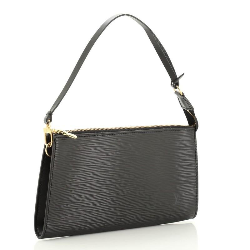 Black Louis Vuitton Pochette Accessoires Epi Leather
