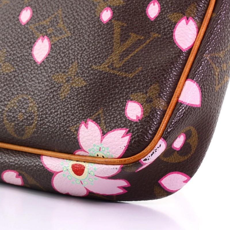 Brown Louis Vuitton Pochette Accessoires Limited Edition Cherry Blossom 