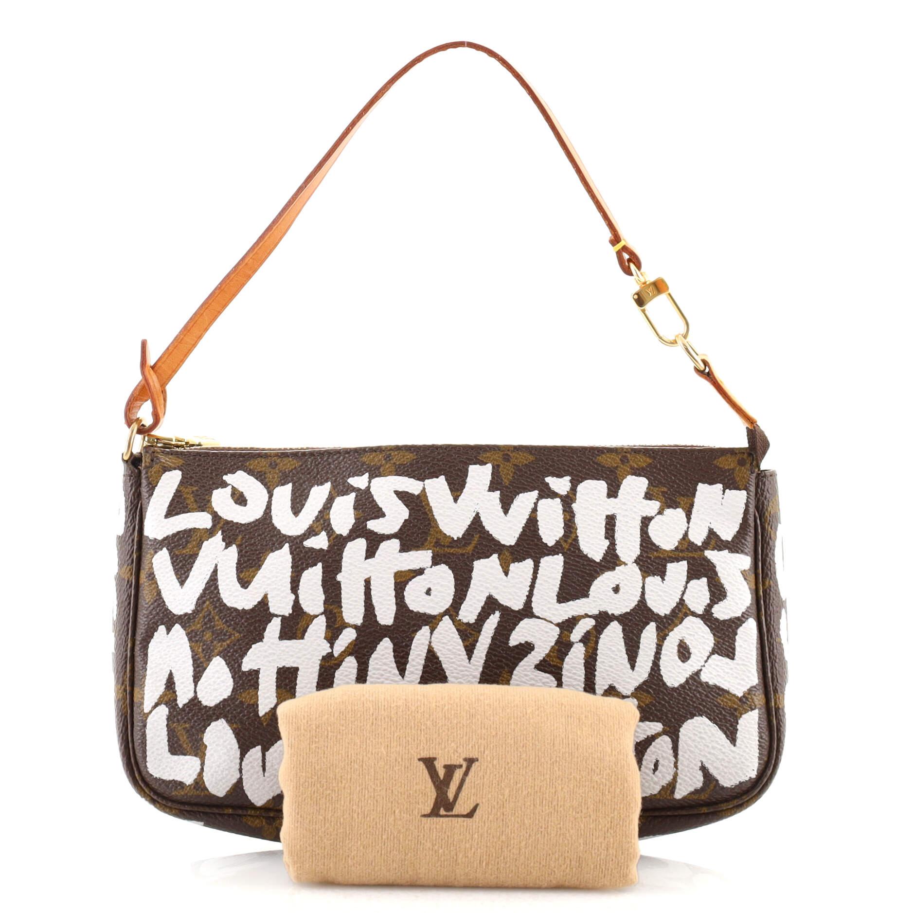 LOUIS VUITTON Graffiti Pochette Accessoire Shoulder Bag In Brown - Peach