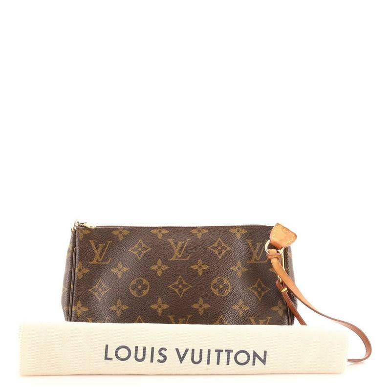 Condition: Fair. Heavy darkening, scuffs, wear and water stains on leather trims and strap, creasing on exterior. Stain and minor wear in interior, moderate scratches, discoloration and tarnish on hardware.
Accessories: Dust Bag, With
