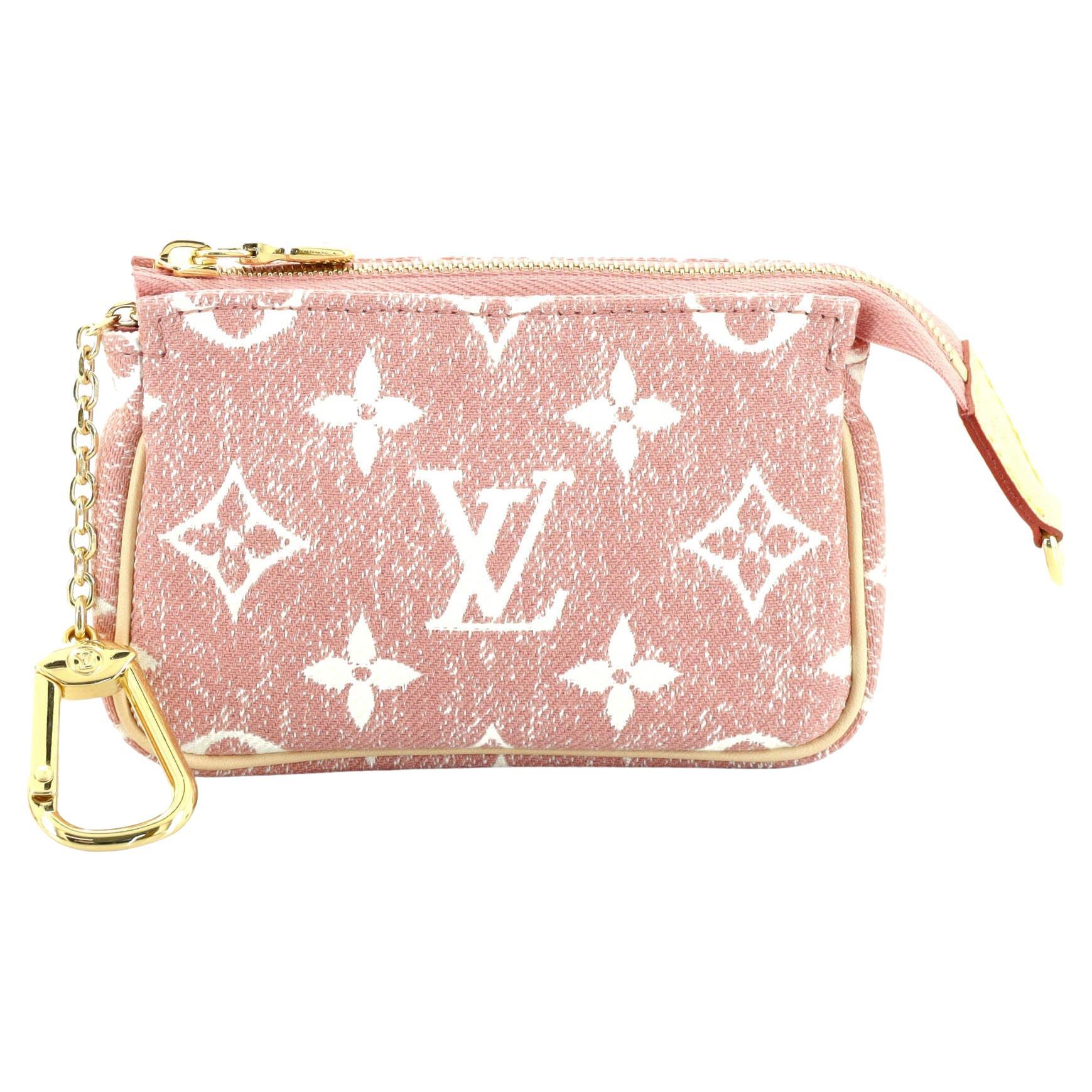 Louis Vuitton Micro Pochette Accessoires Denim Jacquard Pink in  Denim/Calfskin Leather with Gold-tone - GB