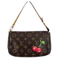 LOUIS VUITTON Pochette Accessoires Murakami Brown Canvas and Leather 2005