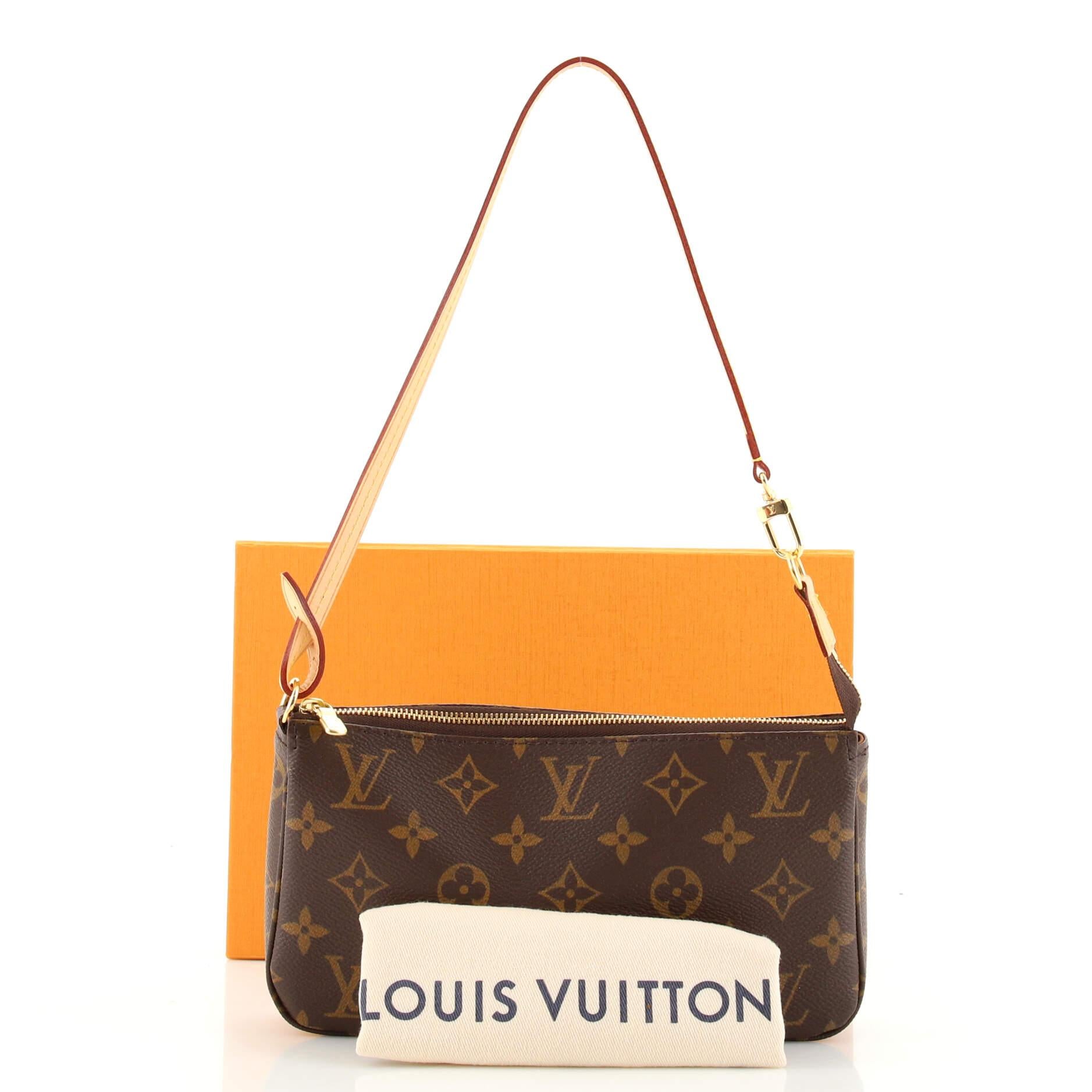 Louis Vuitton Monogram Pochette Accessoires NM Brown Cloth ref