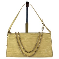 Louis Vuitton Pochette Accessories  Epi 24 Yellow Leather Crossbody Bag