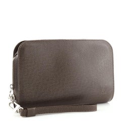 Louis Vuitton Pochette Baikal Clutch Taiga Leather