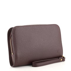 Louis Vuitton Pochette Baikal Clutch Taiga Leather
