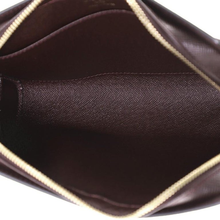 Louis Vuitton Dark Brown Taiga Leather Pochette Baikal Clutch Louis Vuitton