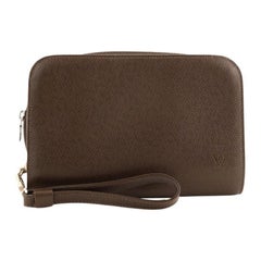 Louis Vuitton Pochette Baikal Clutch Taiga Leather