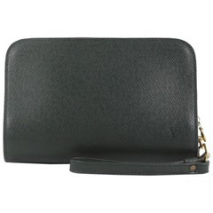 Louis Vuitton Pochette Baikal Clutch Taiga Leather