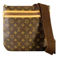 LOUIS VUITTON Pochette Bosphore Brown Tan Monogram Canvas Crossbody Bag LOUIS VUITTON Pochette Bosphore Brown Tan Monogram Canvas Crossbody Bag