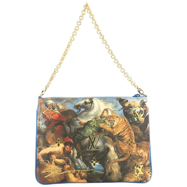 Louis Vuitton Pochette Clutch Limited Edition Jeff Koons Rubens Print Canvas For Sale at 1stdibs