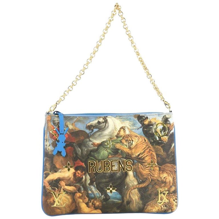 Louis Vuitton Pochette Clutch Limited Edition Jeff Koons Rubens Print Canvas at 1stdibs