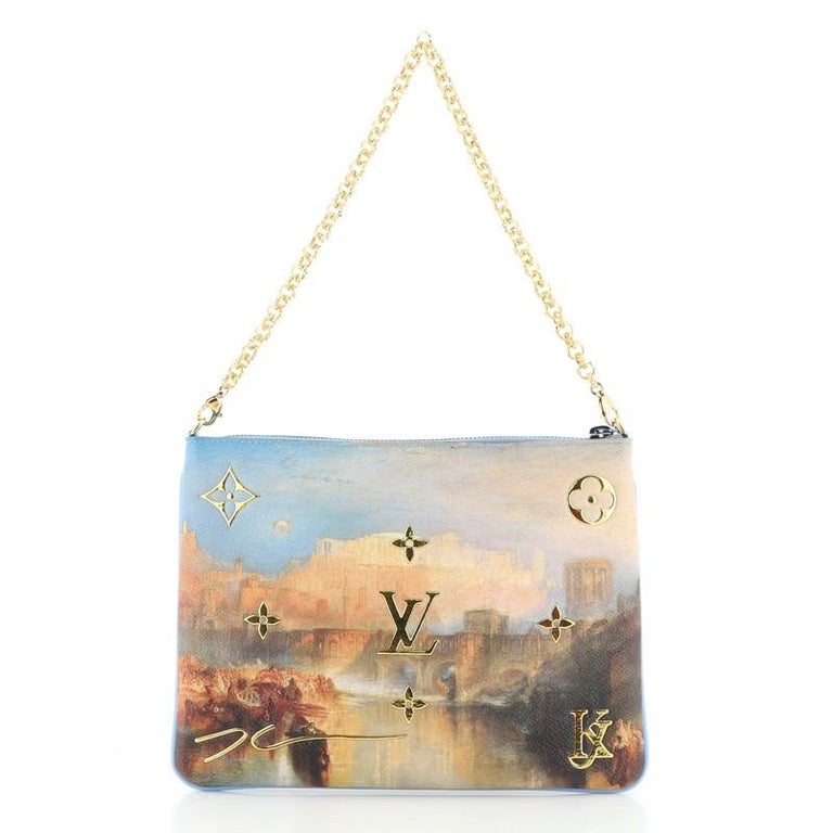 Louis Vuitton Pochette Clutch Limited Edition Jeff Koons Turner Print Canvas For Sale at 1stdibs