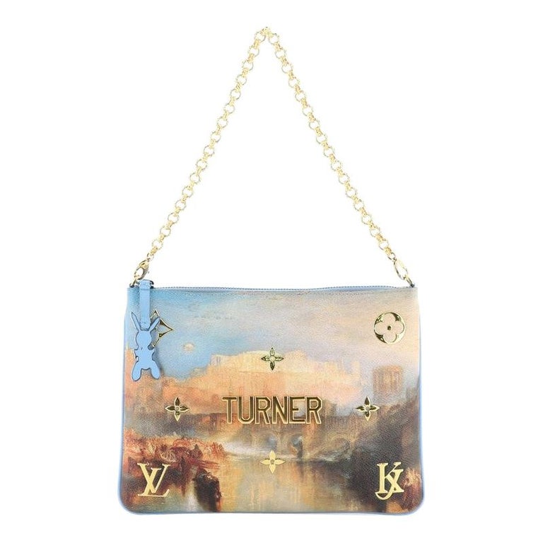 Louis Vuitton Pochette Clutch Limited Edition Jeff Koons Turner Print  Canvas at 1stDibs