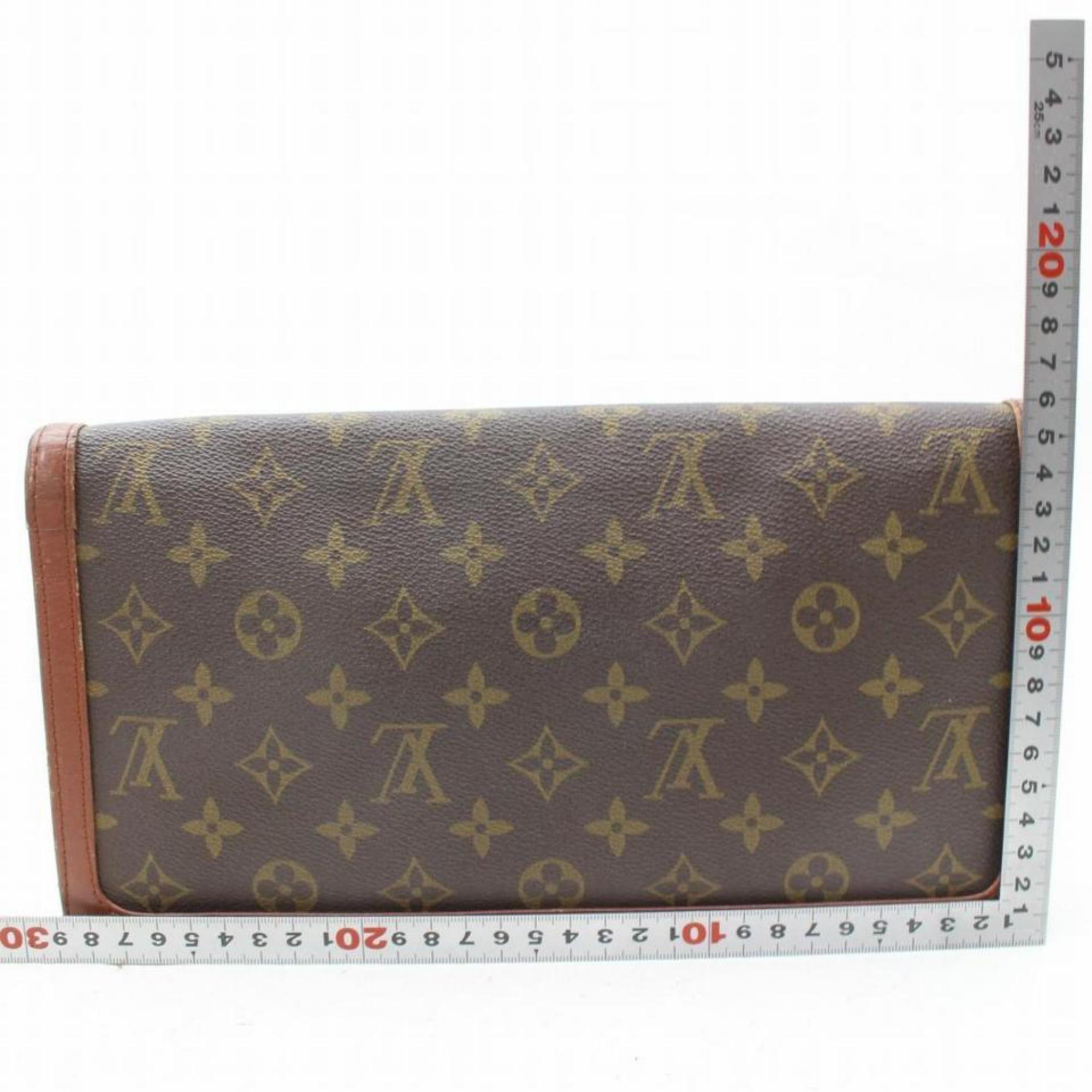 Louis Vuitton Pochette Dame Gm Envelope 869290 Brown Coated Canvas Clutch For Sale 2