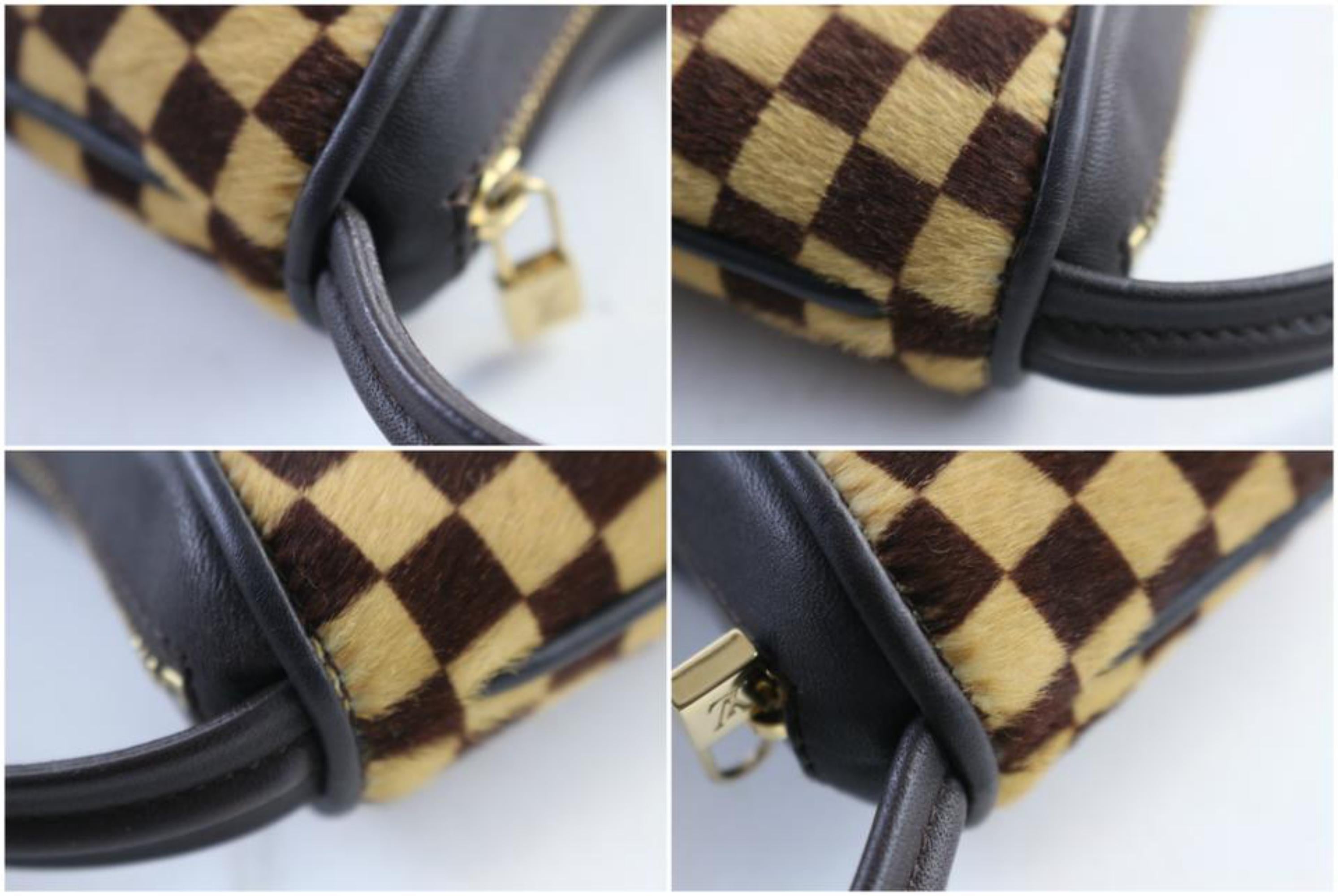 Louis Vuitton Pochette Damier Sauvage Tigre 226007 Brown Calf Hair Wristlet For Sale 1