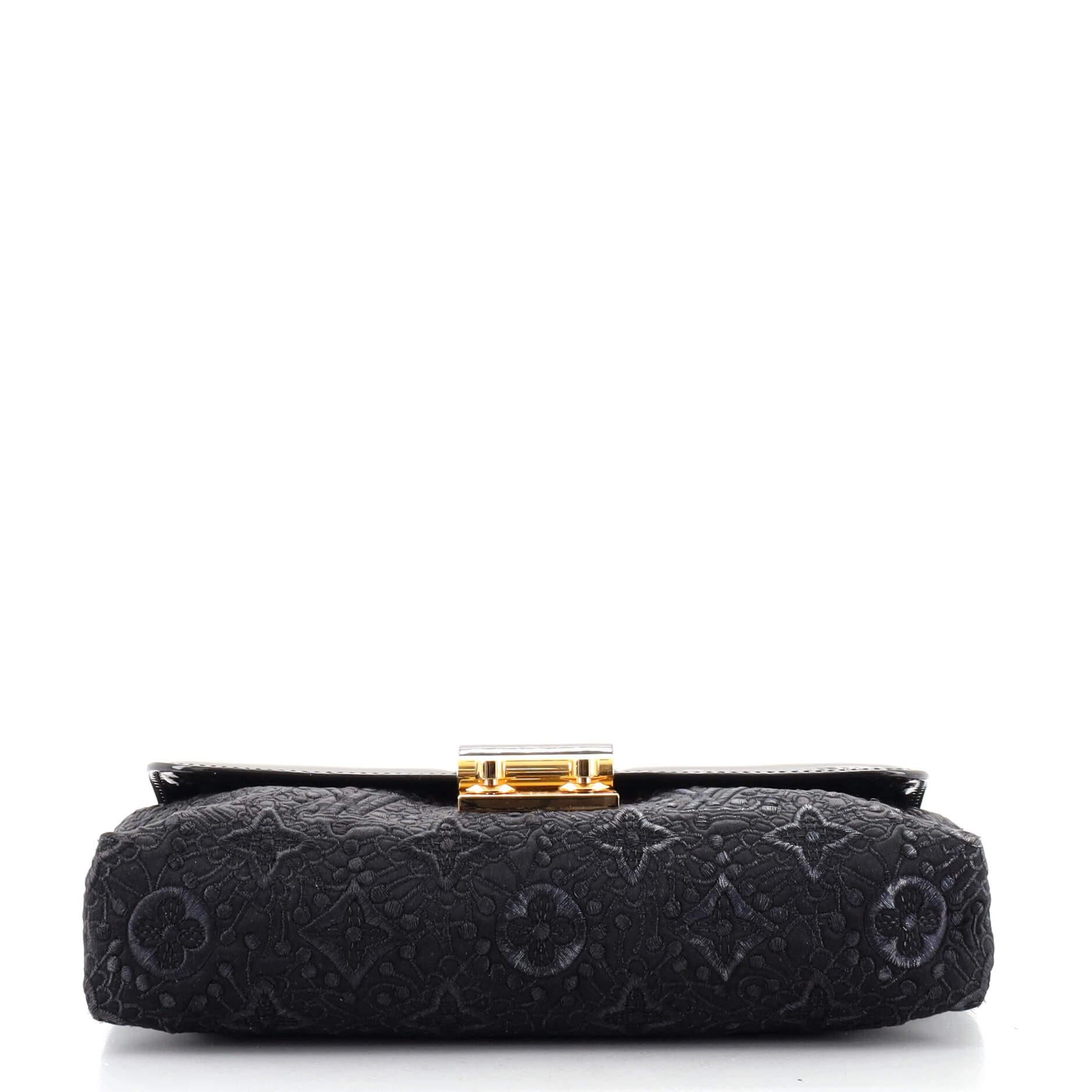 Women's or Men's Louis Vuitton Pochette Dentelle Clutch Embroidered Satin with Vernis