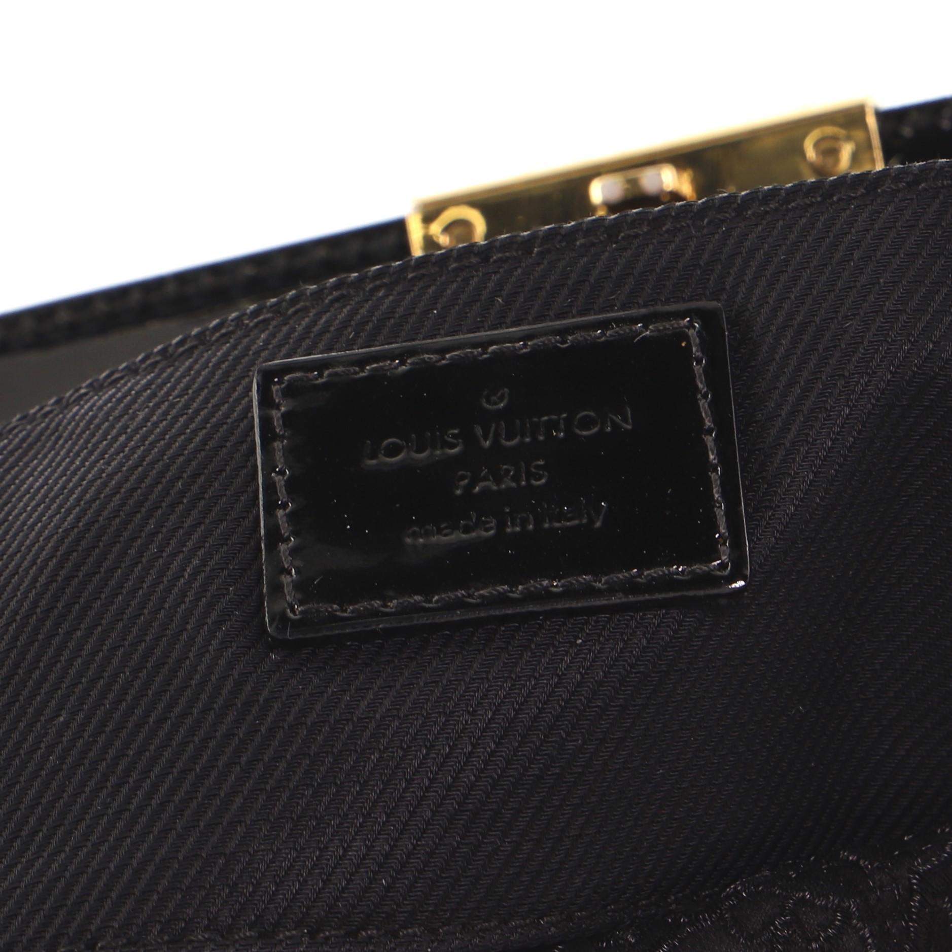 Louis Vuitton Pochette Dentelle Clutch Embroidered Satin with Vernis 2