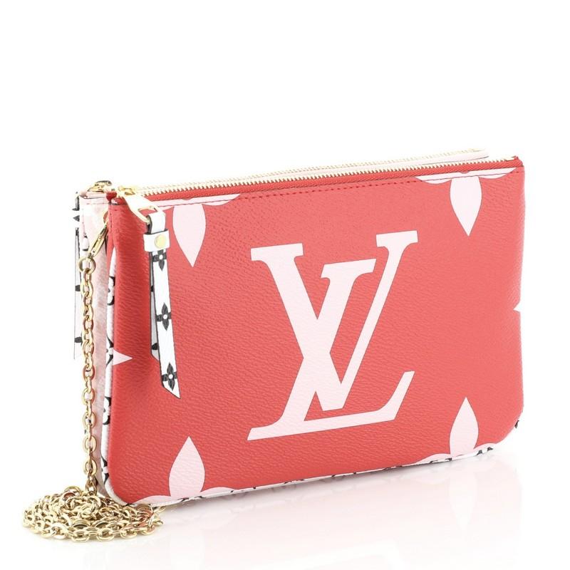 Red Louis Vuitton Pochette Double Zip Limited Edition Colored Monogram Giant