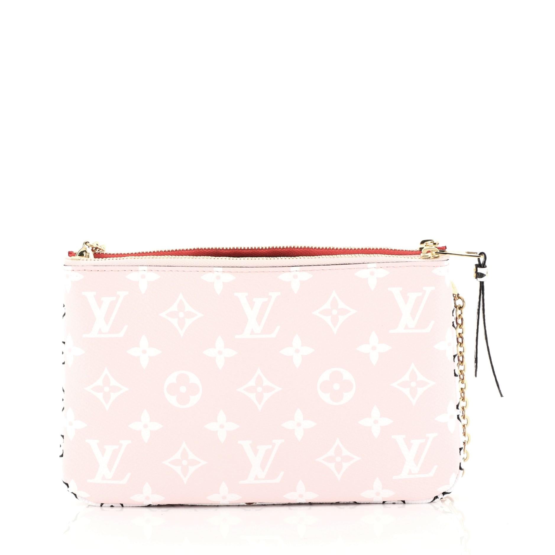 Louis Vuitton Pochette Double Zip Limited Edition Colored Monogram Giant In Good Condition In NY, NY