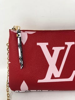 Louis Vuitton Pochette Double Zip Mono Giant Red/ Pink Bag