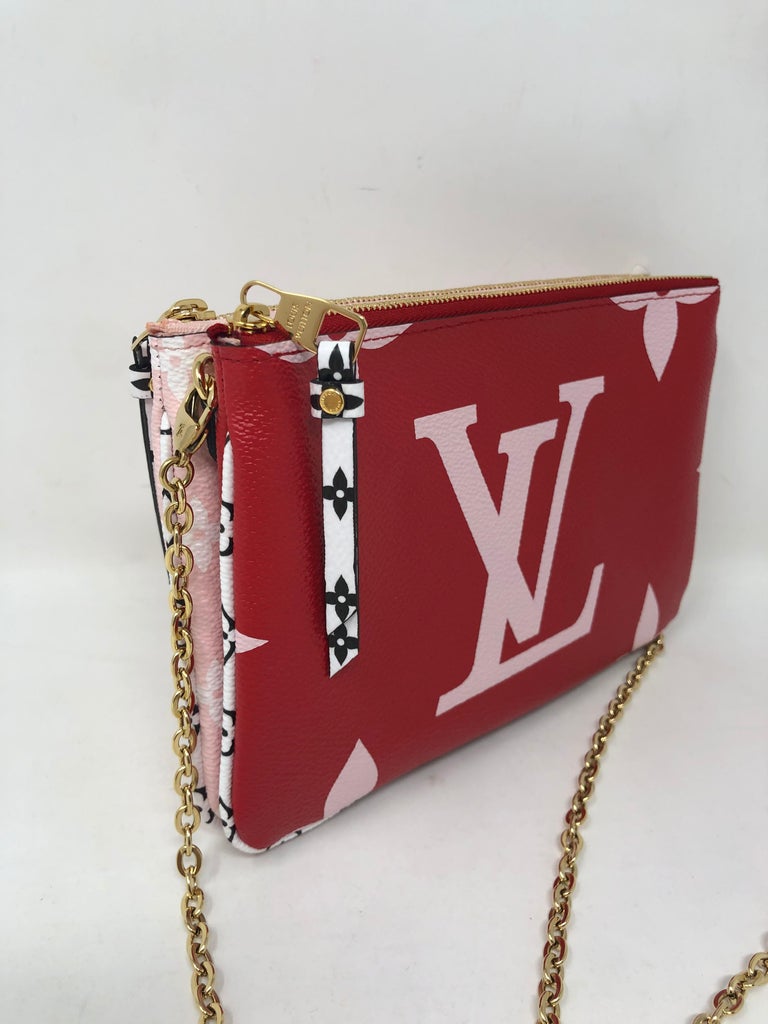 Louis Vuitton Red And Pink Crafty Monogram Coated Canvas Double Zip Pochette  Gold Hardware, 2020 Available For Immediate Sale At Sotheby's
