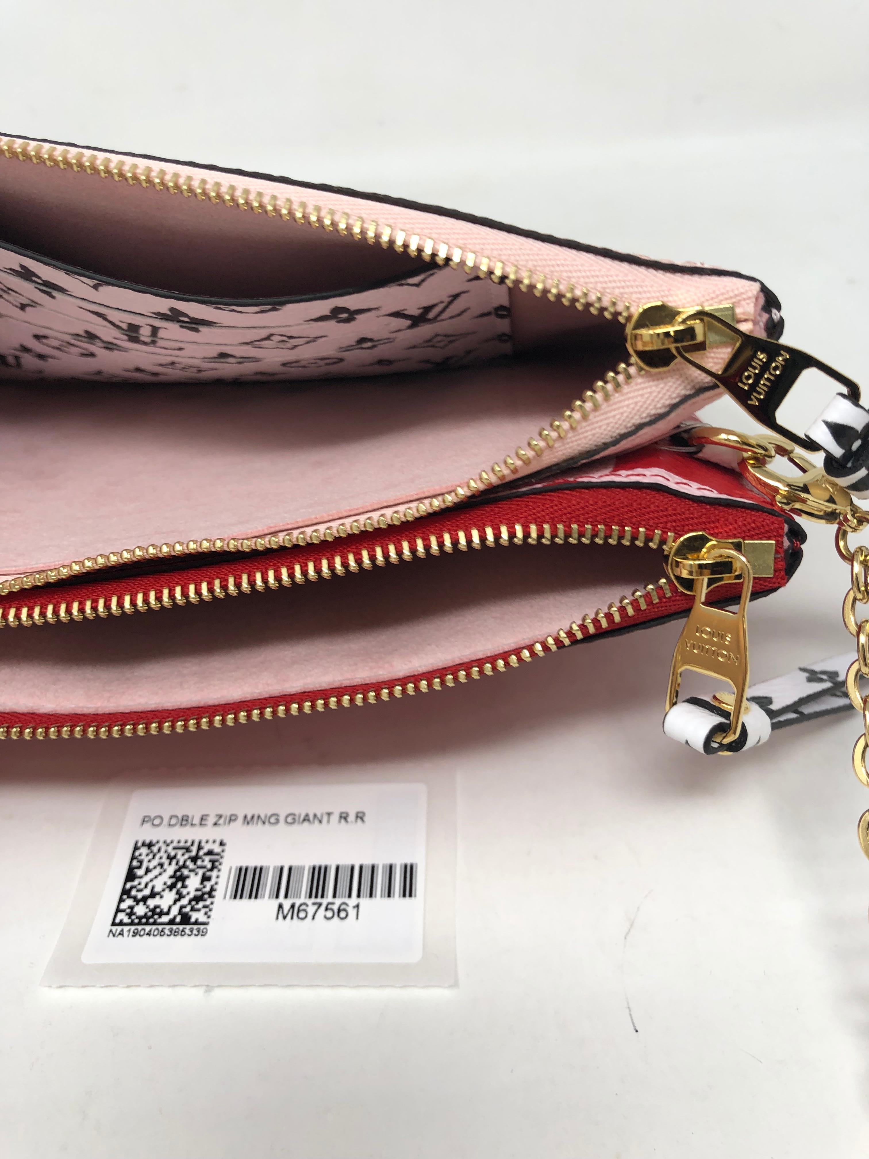 Louis Vuitton Pochette Double Zip Mono Giant Red/ Pink Bag  1