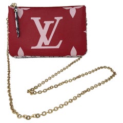 Louis Vuitton Pochette Double Zip Mono Giant Red/ Pink Bag 