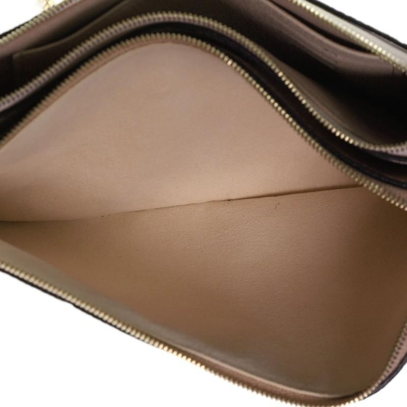 Beige Louis Vuitton Pochette Double Zip Monogram Empreinte Leather