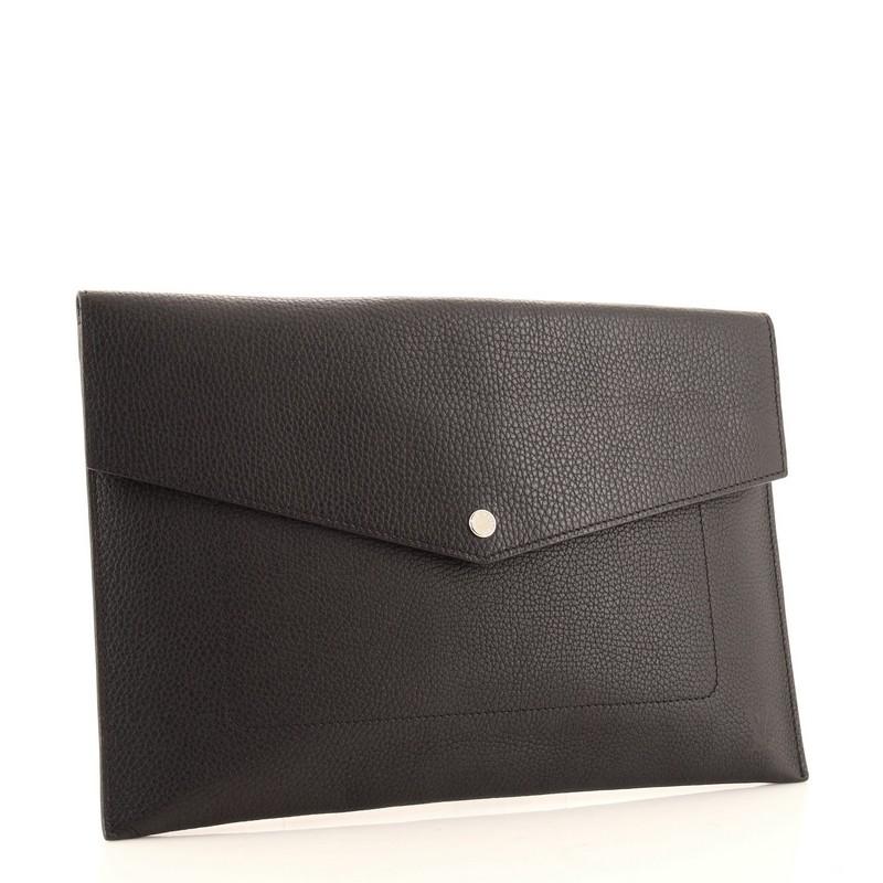 Black Louis Vuitton Pochette Envelope Taurillon Leather GM