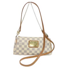 Vintage Louis Vuitton Pochette Eva 2way 870642 White Damier Azur Canvas Cross Body Bag