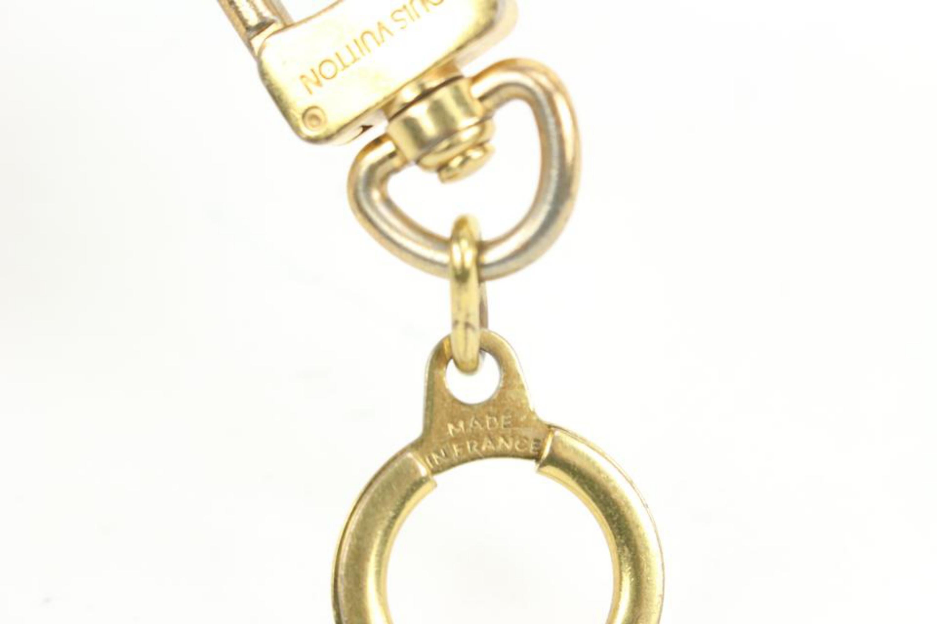 Louis Vuitton Louis Vuitton Pochette Verlängerter Schlüsselanhänger Gold 13lk426s im Zustand „Relativ gut“ im Angebot in Dix hills, NY