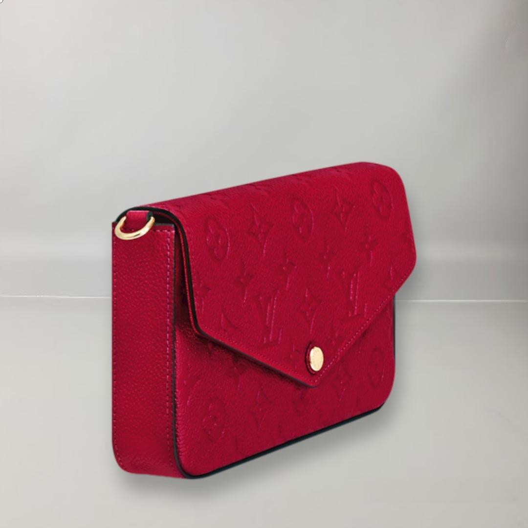 Louis Vuitton Pochette Félicie Colours Scarlet Monogram Empreinte Leather 1