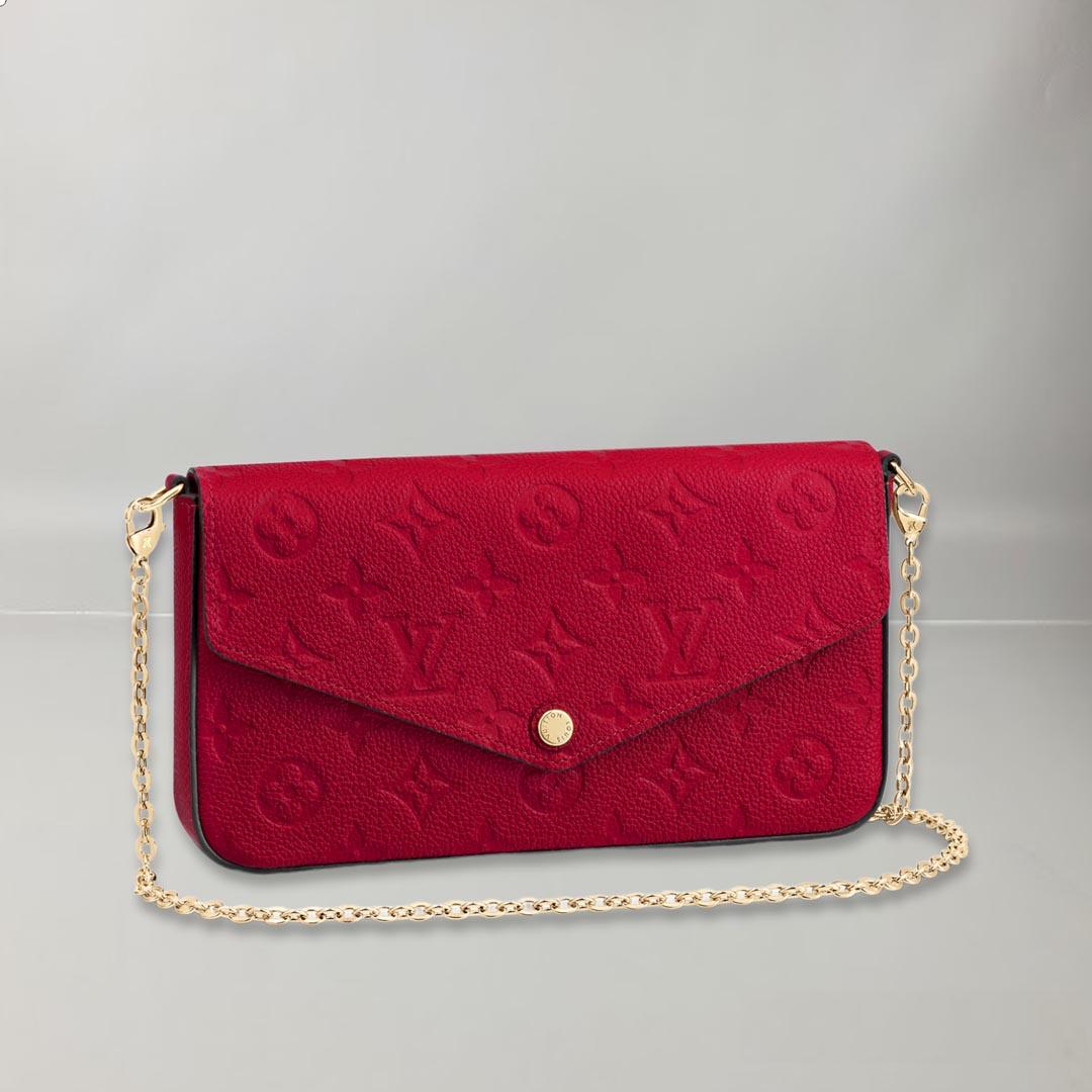 Louis Vuitton Pochette Félicie Colours Scarlet Monogram Empreinte Leather 3