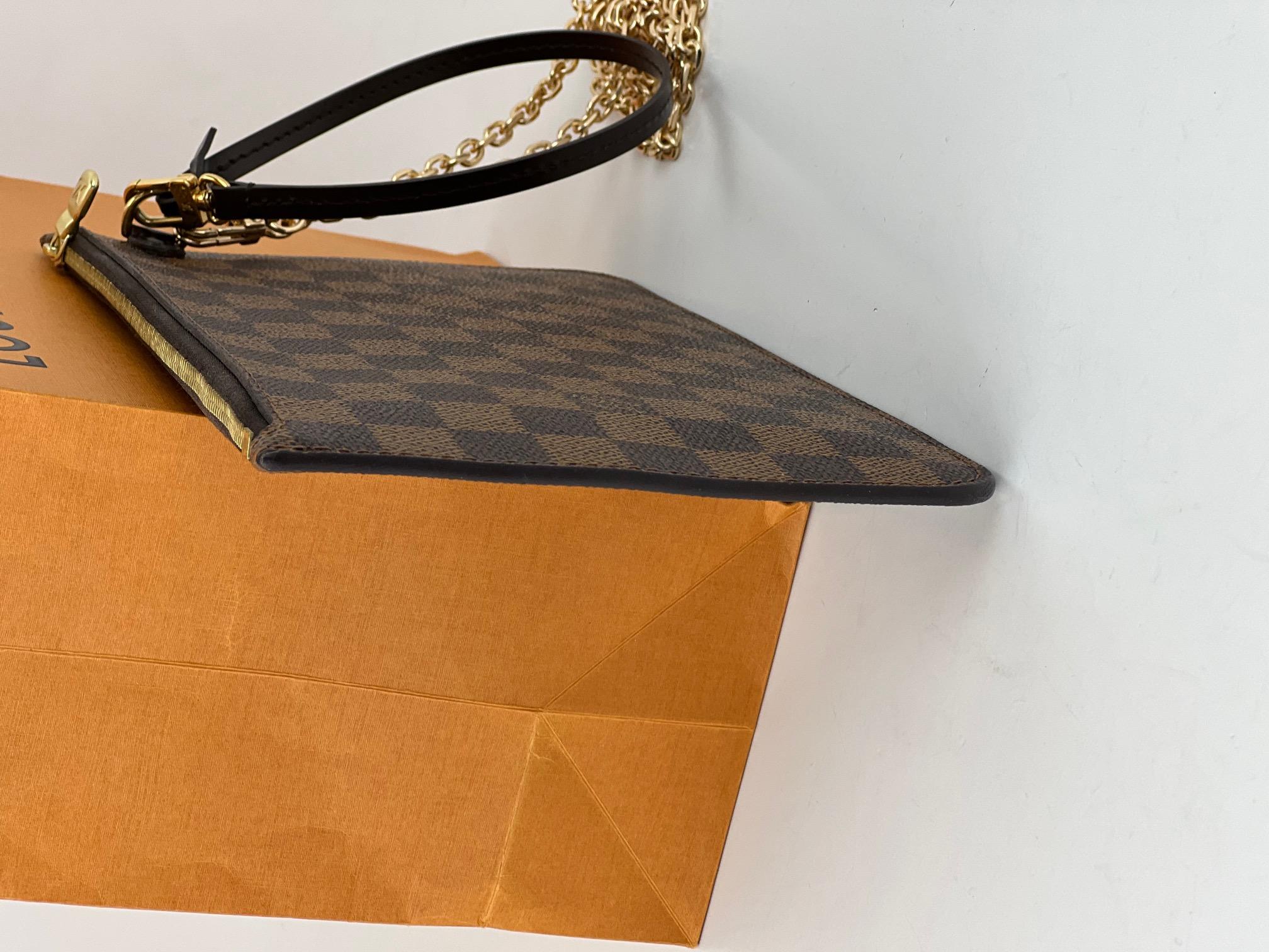 Louis Vuitton Pochette from Neverfull Damier Ebene Pouch W/added chain  3