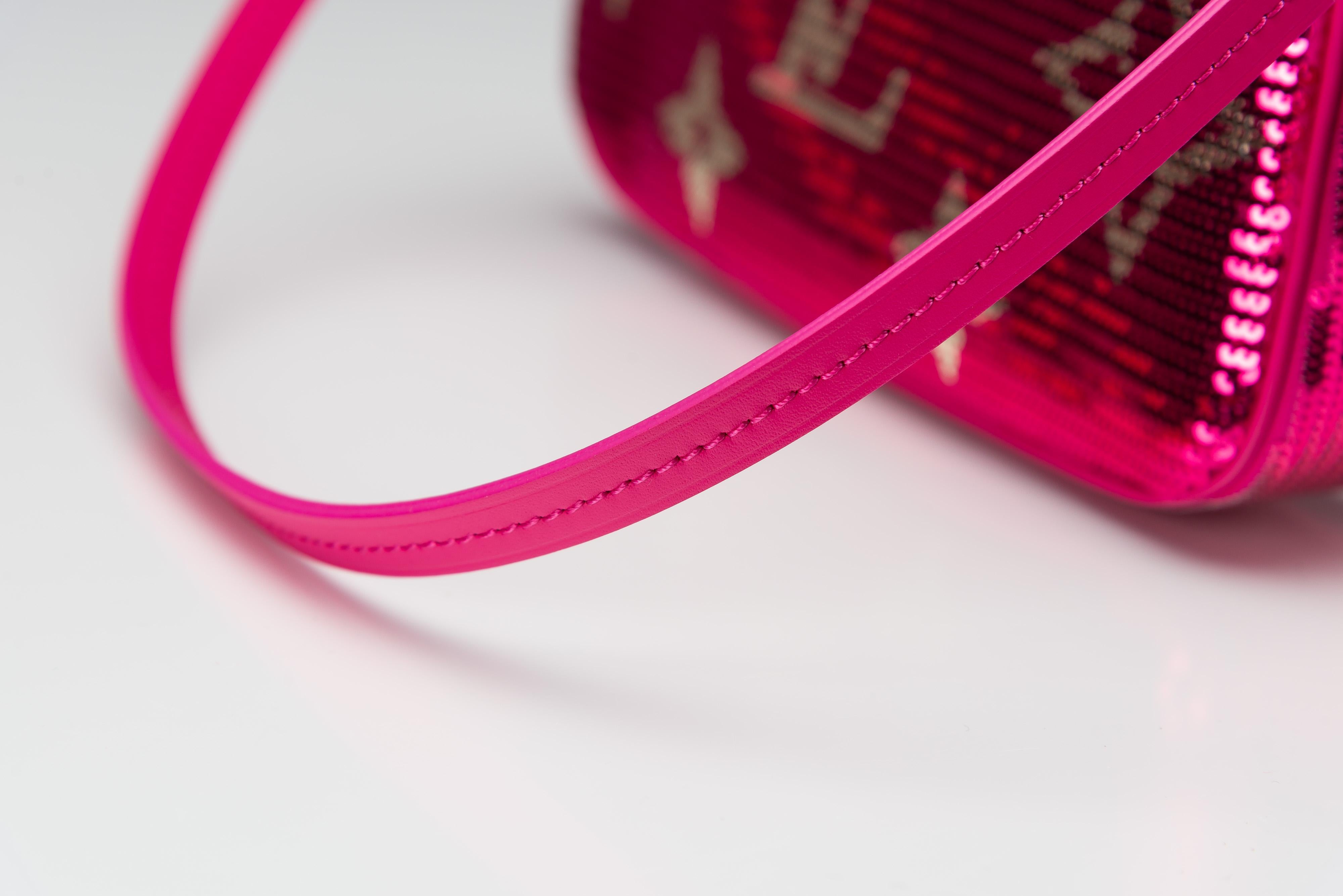 Louis Vuitton Pochette Fuchsia Sequins Rare NEW For Sale 15