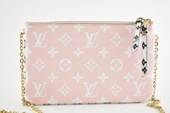 Louis Vuitton Pochette Giant Pink Double Zip Chain 870616 Red Cross Body Bag