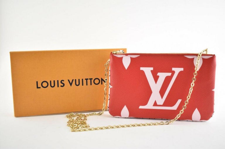 LOUIS VUITTON Monogram Giant Double Zip Pochette Rouge 1289876