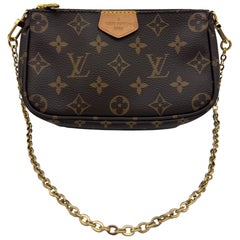 Louis Vuitton Pochette Gold Chain  Monogram Canvas