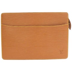 Louis Vuitton Pochette Homme Zip Pouch 868345 Brown Leather Clutch