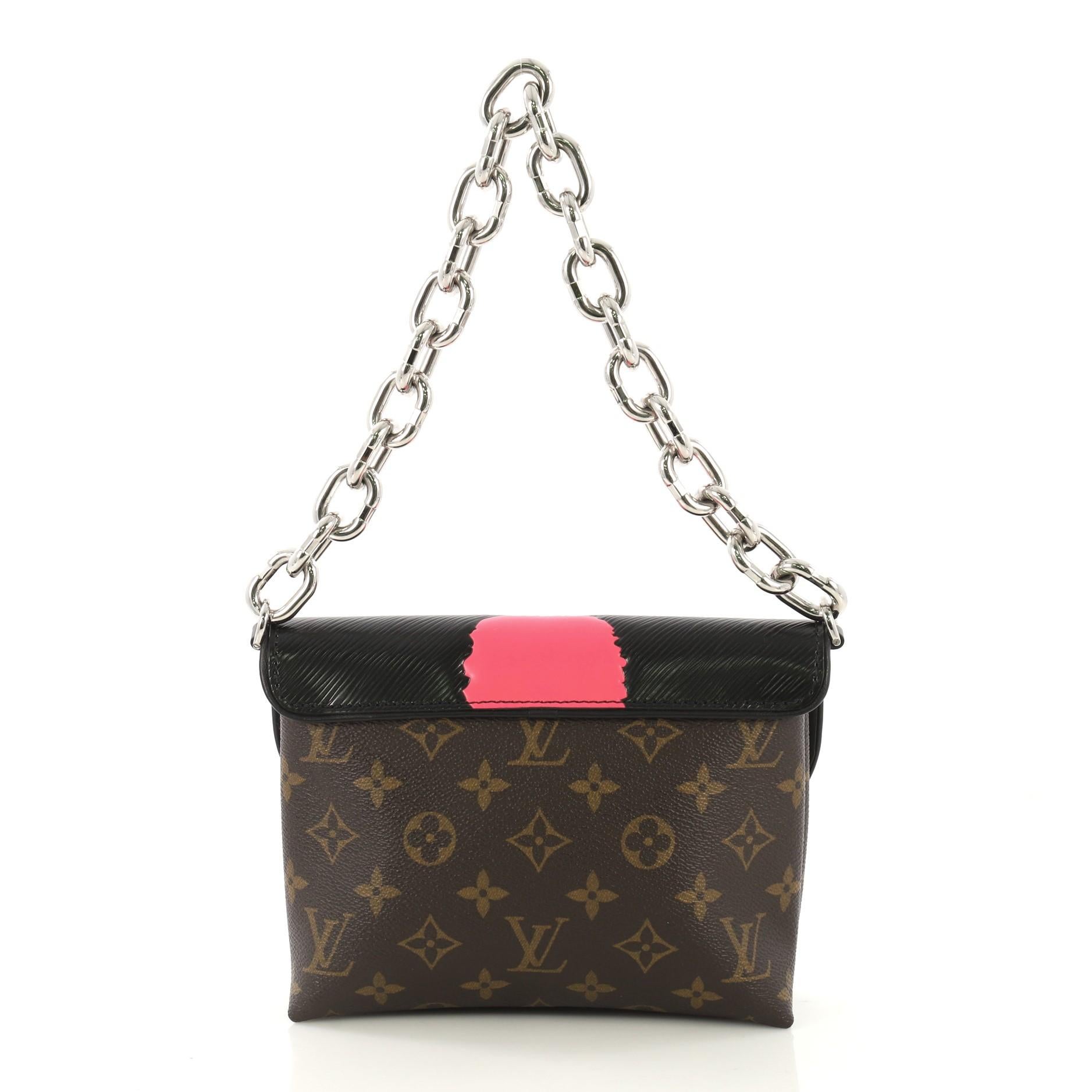 Black Louis Vuitton Pochette Kabuki Printed Epi Leather and Monogram Canvas