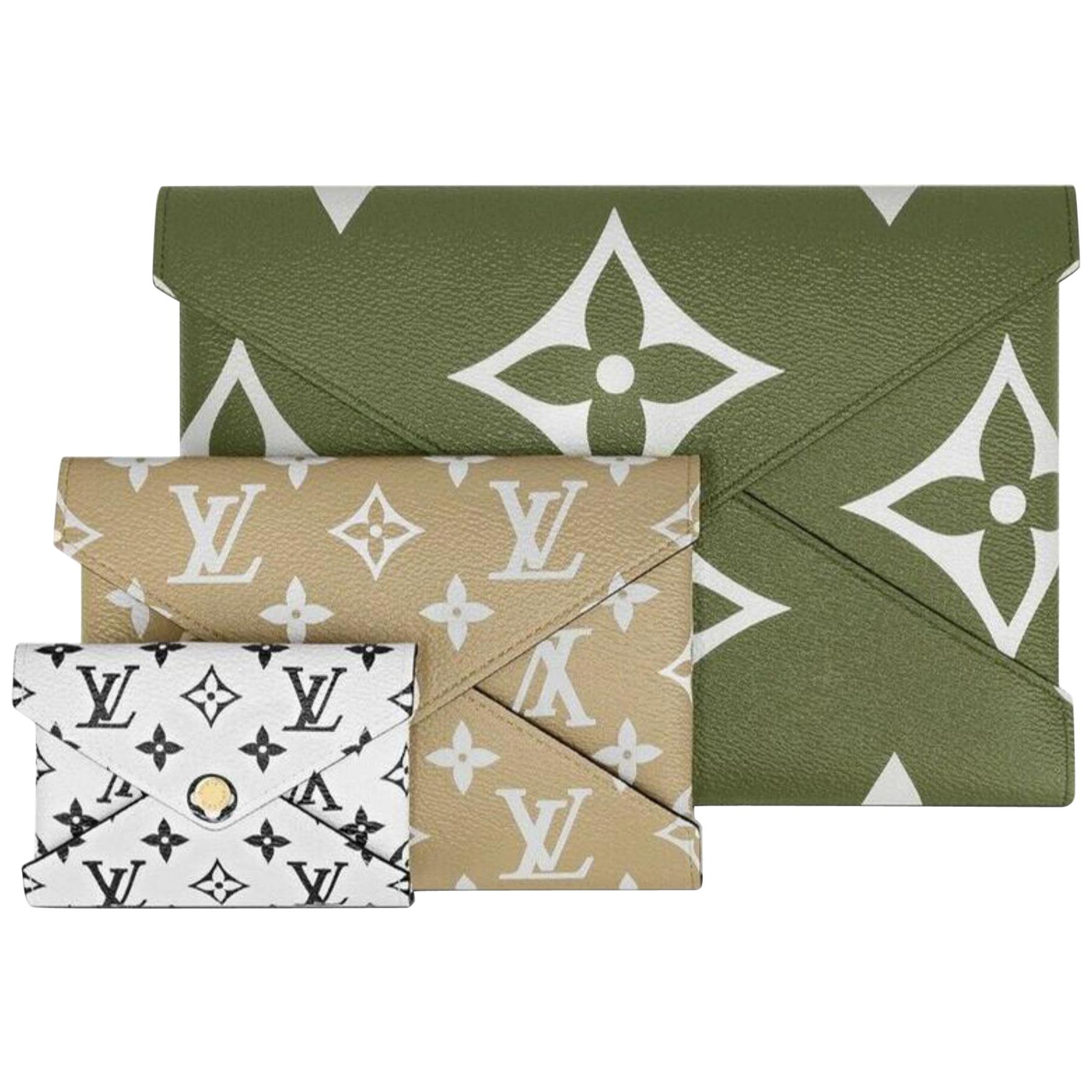 Louis Vuitton Set of Three; Monogram Escale Coated Canvas Kirigami Pouches Silver Hardware, 2020 (Like New), Womens Handbag