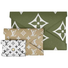 Vintage Louis Vuitton Pochette Kirigami Set Of Three Envelope 870430 GreenCanvas Clutch