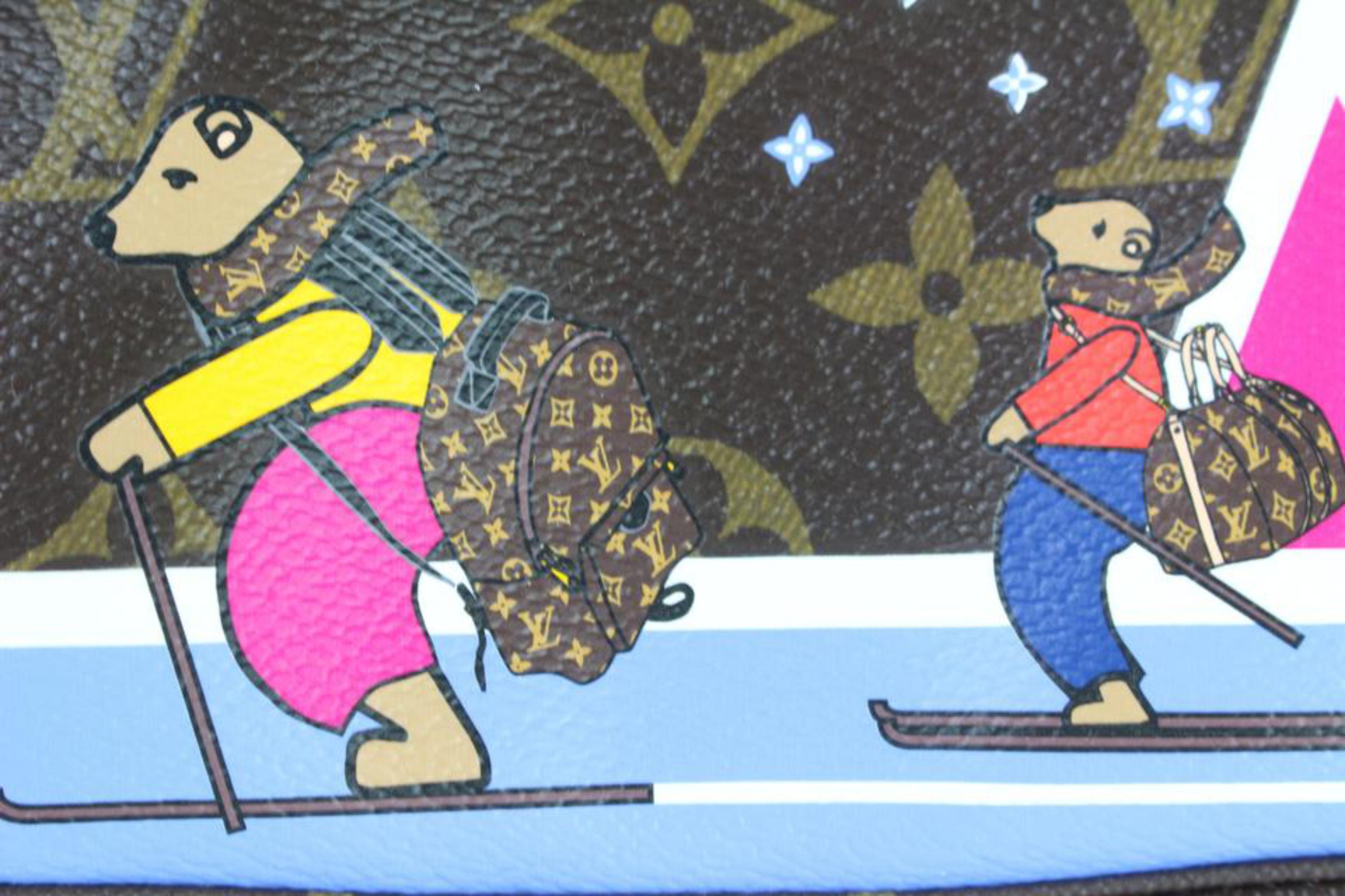 Louis Vuitton Pochette Limited Ski Polar Bear Pink Mini Accesoires 7lz1113 For Sale 2