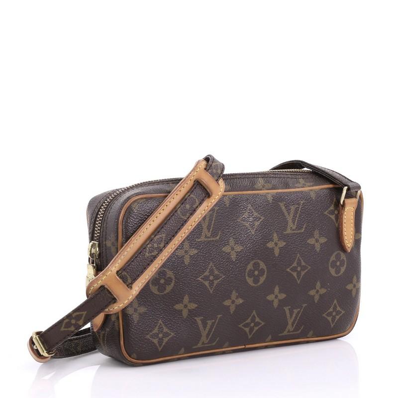 Black Louis Vuitton Pochette Marly Bandouliere Bag Monogram Canvas