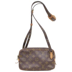 Louis Vuitton Pochette Marly Monogram Bandouliere 868554 Brown Coated Canvas Cro