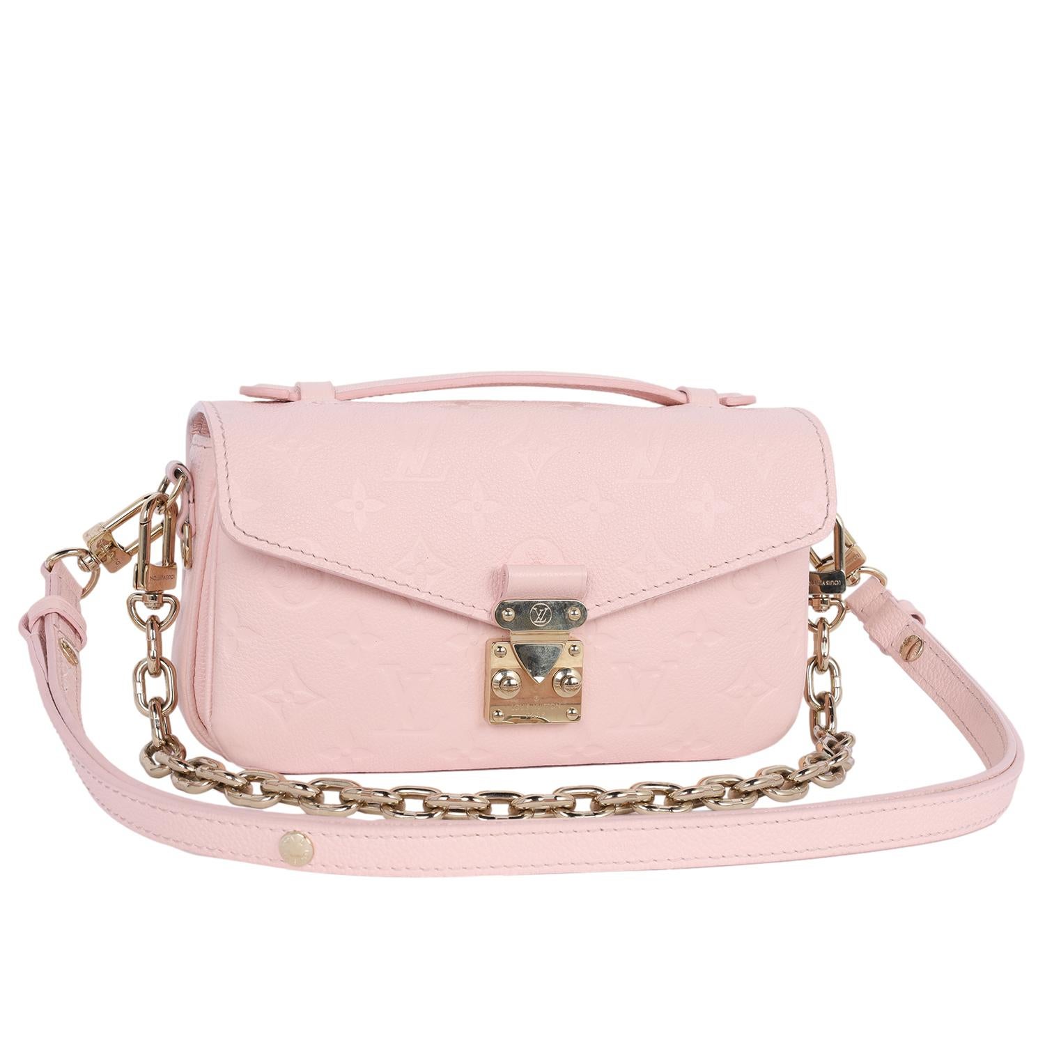 Louis Vuitton Pochette Métis East West Leather Pink In Good Condition In Salt Lake Cty, UT
