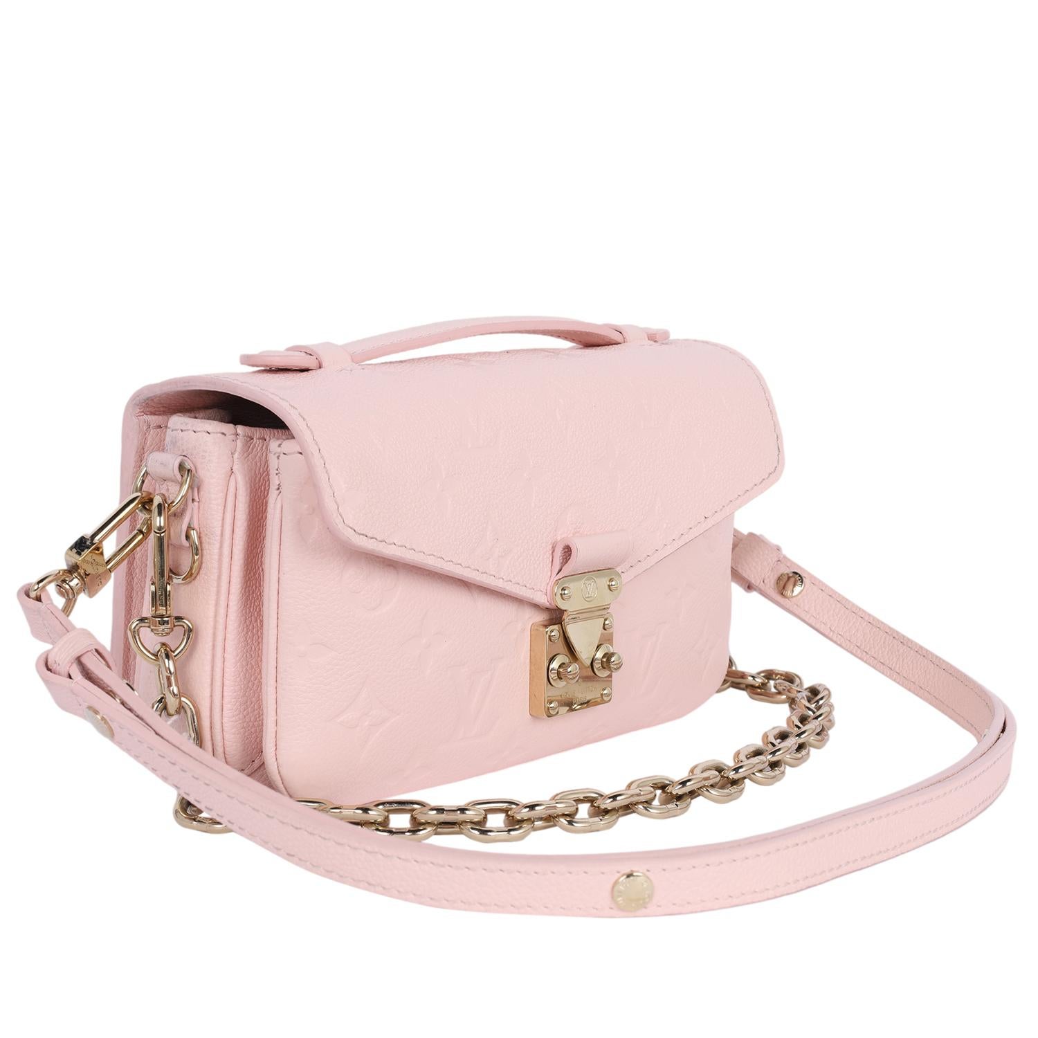 Women's Louis Vuitton Pochette Métis East West Leather Pink