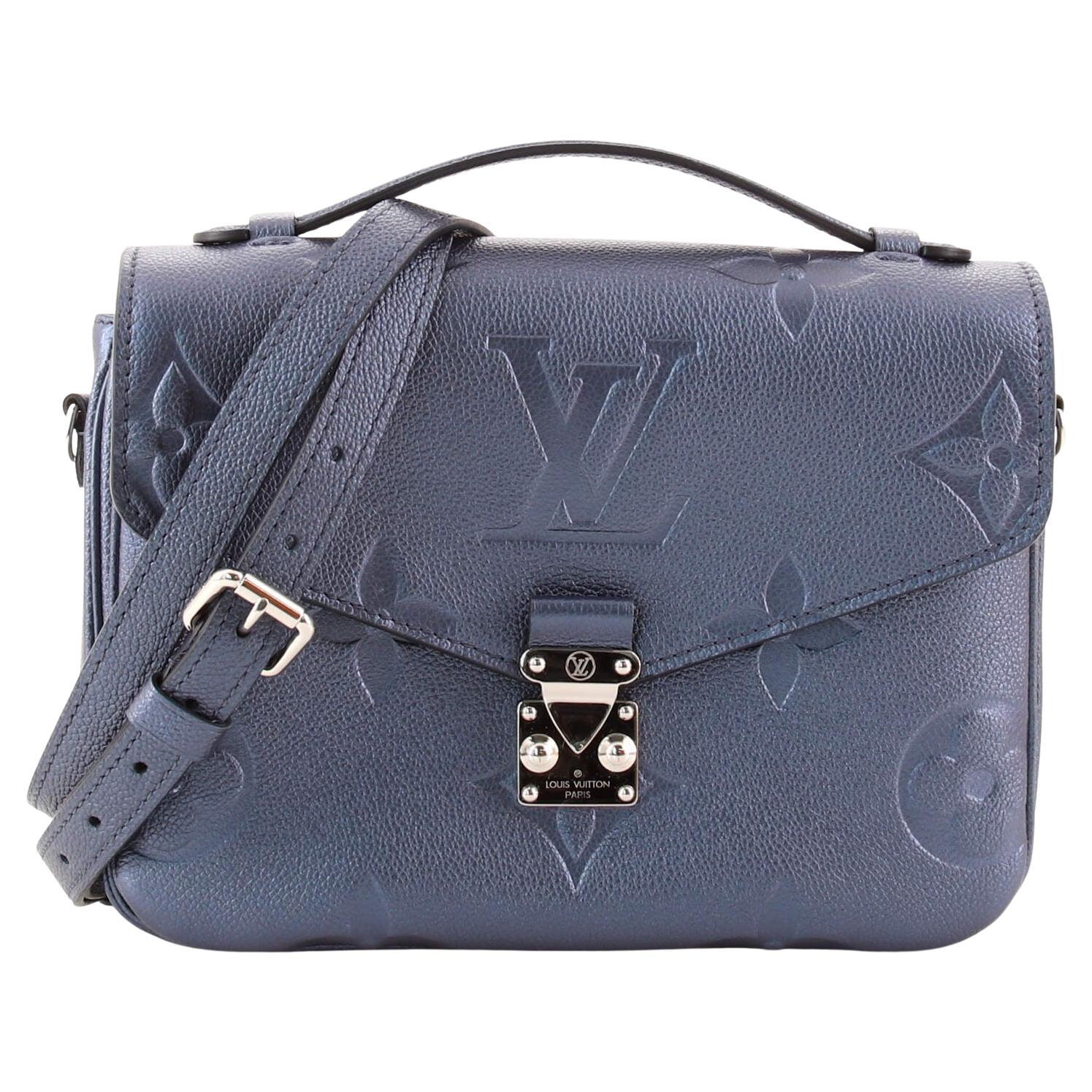 Louis Vuitton Navy Blue Monogram Empreinte Leather Pochette Metis