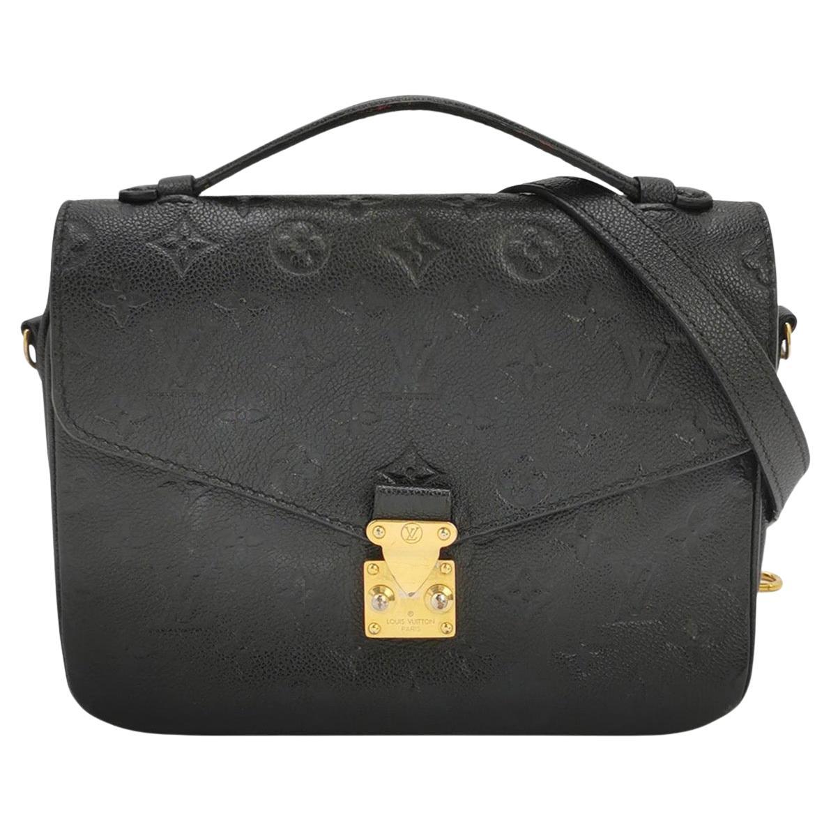 Louis Vuitton Pochette Métis Monogram Empreinte Leather Black For Sale